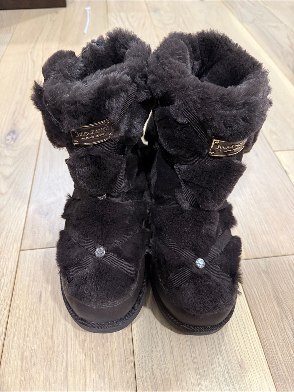 Juicy Couture Women’s Brown Faux-Fur Winter Boots